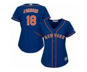 Women's Majestic New York Mets #18 Travis d'Arnaud Replica Royal Blue Alternate Road Cool Base MLB Jersey