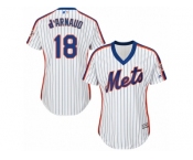 Women's Majestic New York Mets #18 Travis d'Arnaud Replica White Alternate Cool Base MLB Jersey