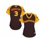 Women's Majestic New York Mets #3 Curtis Granderson Authentic Brown 2016 All-Star National League BP Cool Base MLB Jersey