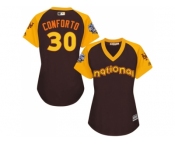 Women's Majestic New York Mets #30 Michael Conforto Authentic Brown 2016 All-Star National League BP Cool Base MLB Jersey