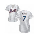 Women's Majestic New York Mets #7 Jose Reyes Authentic White Home Cool Base MLB Jersey