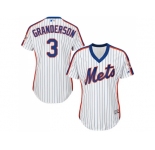 Women's New York Mets #3 Curtis Granderson White(Blue Strip) Alternate Stitched MLB Jersey