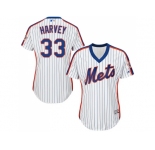 Women's New York Mets #33 Matt Harvey White(Blue Strip) Alternate Stitched MLB Jersey