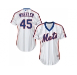 Women's New York Mets #45 Zack Wheeler White(Blue Strip) Alternate Stitched MLB Jersey
