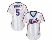 Women's New York Mets #5 David Wright White(Blue Strip) AlternateStitched MLB Jersey