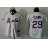 women mlb jerseys new york mets #29 davis cream(blue strip)