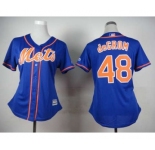 women mlb jerseys new york mets #48 degrom blue[number orange]