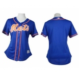 women mlb jerseys new york mets blank blue(number orange)