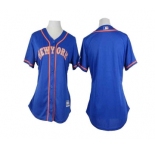 women mlb new york mets blank blue(number grey)