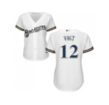 Women Milwaukee Brewers #12 Stephen Vogt White Home Stitched MLB Jersey