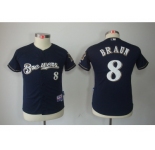 Women Milwaukee Brewers #8 Ryan Braun Blue jerseys
