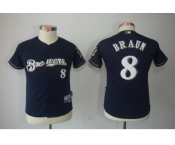 Women Milwaukee Brewers #8 Ryan Braun Blue jerseys