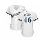 Women's Majestic Milwaukee Brewers #46 Corey Knebel Replica White Home Cool Base MLB Jersey
