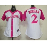 women mlb milwaukee brewers #2 morgan white pink[2012]