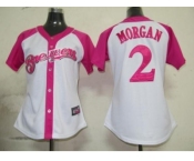 women mlb milwaukee brewers #2 morgan white pink[2012]