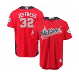 Youth Majestic Milwaukee Brewers #32 Jeremy Jeffress Game Red National League 2018 MLB All-Star MLB Jersey