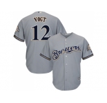 Youth Milwaukee Brewers #12 Stephen Vogt Grey Cool Base Stitched MLB Jersey