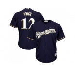 Youth Milwaukee Brewers #12 Stephen Vogt Navy blue Cool Base Stitched MLB Jersey