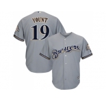 Youth Milwaukee Brewers #19 Robin Yount Grey Cool Base Stitched MLB Jersey