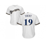 Youth Milwaukee Brewers #19 Robin Yount White Cool Base Stitched MLB Jersey