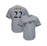 Youth Milwaukee Brewers #22 Christian Yelich Grey Cool Base Stitched MLB Jersey