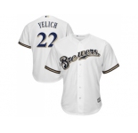Youth Milwaukee Brewers #22 Christian Yelich White Cool Base Stitched MLB Jersey