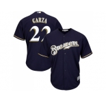Youth Milwaukee Brewers #22 Matt Garza Navy blue Cool Base Stitched MLB Jersey