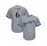 Youth Milwaukee Brewers #6 Lorenzo Cain Grey Cool Base Stitched MLB Jersey