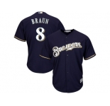 Youth Milwaukee Brewers #8 Ryan Braun Blue Cool Base Stitched MLB Jersey