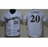 youth mlb jerseys milwaukee brewers #20 lucroy white