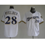 youth mlb milwaukee brewers #28 fielder white