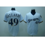 youth mlb milwaukee brewers #49 gallardo white