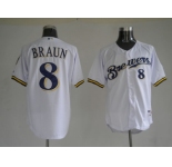 youth mlb milwaukee brewers #8 ryan braun white
