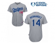 Youth Los Angeles Dodgers #14 Enrique Hernandez Authentic Grey Alternate Road Cool Base MLB Jersey