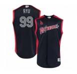 Youth Los Angeles Dodgers #99 Hyun-Jin Ryu Authentic Navy Blue National League 2019 Baseball All-Star Jersey
