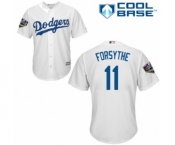 Youth Majestic Los Angeles Dodgers #11 Logan Forsythe Authentic White Home Cool Base 2018 World Series MLB Jersey