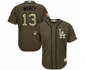 Youth Majestic Los Angeles Dodgers #13 Max Muncy Authentic Green Salute to Service MLB Jersey