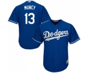 Youth Majestic Los Angeles Dodgers #13 Max Muncy Authentic Royal Blue Alternate Cool Base MLB Jersey