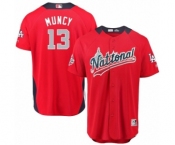 Youth Majestic Los Angeles Dodgers #13 Max Muncy Game Red National League 2018 MLB All-Star MLB Jersey