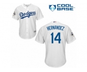 Youth Majestic Los Angeles Dodgers #14 Enrique Hernandez Replica White Home 2017 World Series Bound Cool Base MLB Jersey