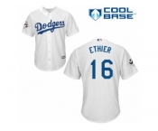 Youth Majestic Los Angeles Dodgers #16 Andre Ethier Replica White Home 2017 World Series Bound Cool Base MLB Jersey