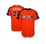 Youth Majestic Los Angeles Dodgers #22 Clayton Kershaw Replica Orange National League 2017 MLB All-Star MLB Jersey