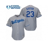 Youth Majestic Los Angeles Dodgers #23 Kirk Gibson Replica Grey Road 2017 World Series Bound Cool Base MLB Jersey