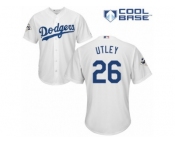 Youth Majestic Los Angeles Dodgers #26 Chase Utley Replica White Home 2017 World Series Bound Cool Base MLB Jersey