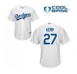 Youth Majestic Los Angeles Dodgers #27 Matt Kemp Authentic White Home Cool Base MLB Jersey