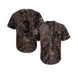 Youth Majestic Los Angeles Dodgers #3 Chris Taylor Authentic Camo Realtree Collection Flex Base 2018 World Series MLB Jersey