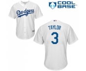 Youth Majestic Los Angeles Dodgers #3 Chris Taylor Authentic White Home Cool Base MLB Jersey