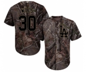 Youth Majestic Los Angeles Dodgers #30 Maury Wills Authentic Camo Realtree Collection Flex Base MLB Jersey