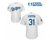 Youth Majestic Los Angeles Dodgers #31 Joc Pederson Replica White Home 2017 World Series Bound Cool Base MLB Jersey