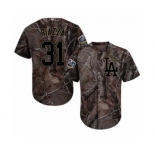 Youth Majestic Los Angeles Dodgers #31 Mike Piazza Authentic Camo Realtree Collection Flex Base 2018 World Series MLB Jersey